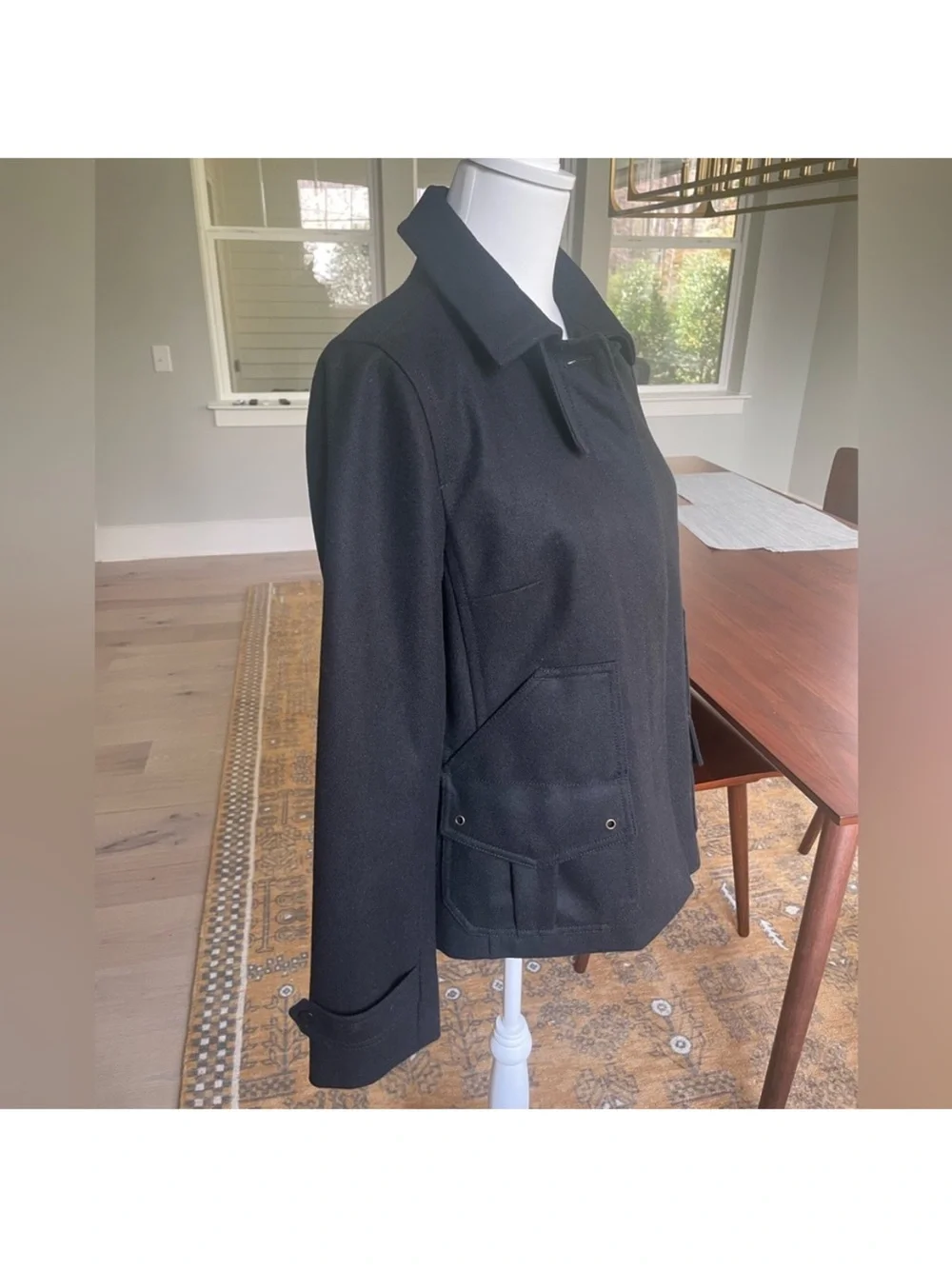 J.Crew Wool Black 4 Pocket Coat - Picture 2 of 8